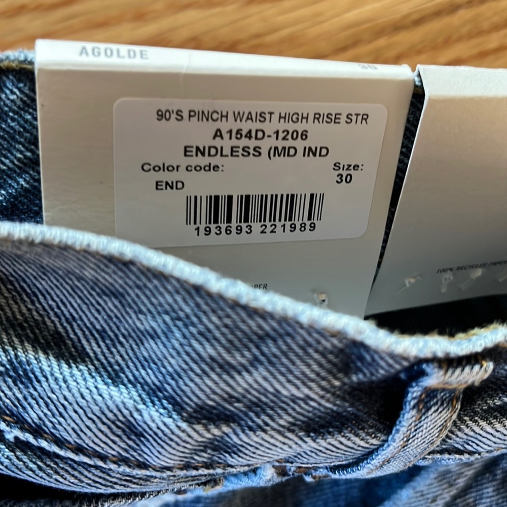 NWT AGolde 90s Pinch High Rise Straight Jeans Size 30 - Picture 9 of 16